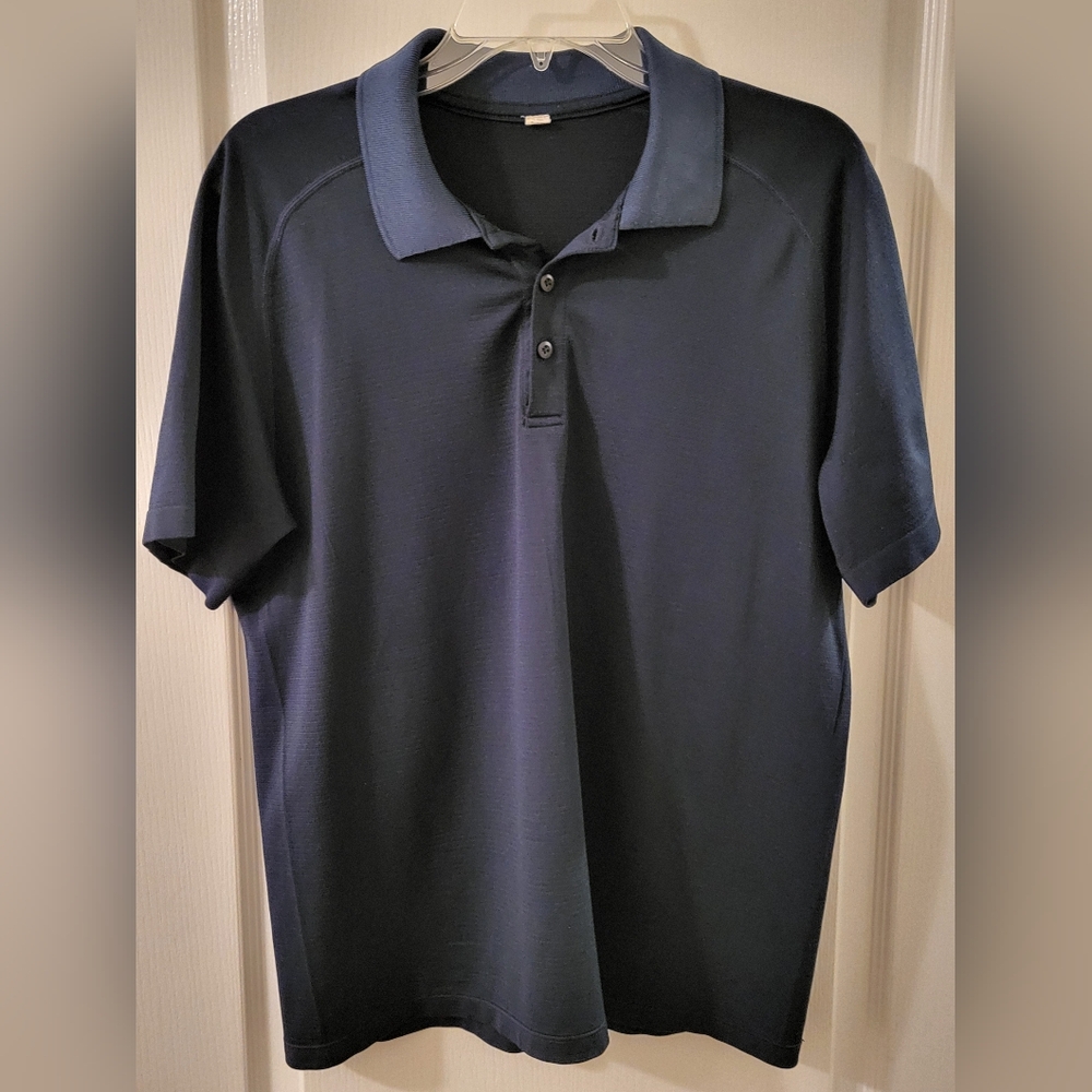 Lululemon Shirt Adult Large Blue Evolution Polo Short Sleeve Solid Casual Men